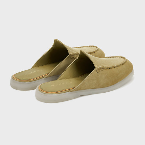 Nagra Mule | Sage Green Suede